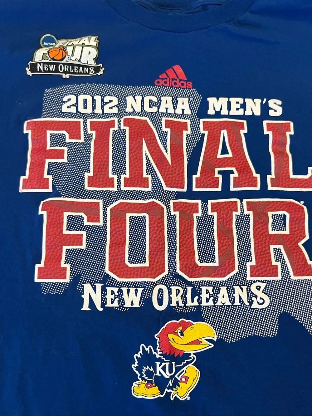 Kansas Jayhawks Adidas T-Shirt 2012 NCAA‎ Final Four Men’s Size Large Color Blue